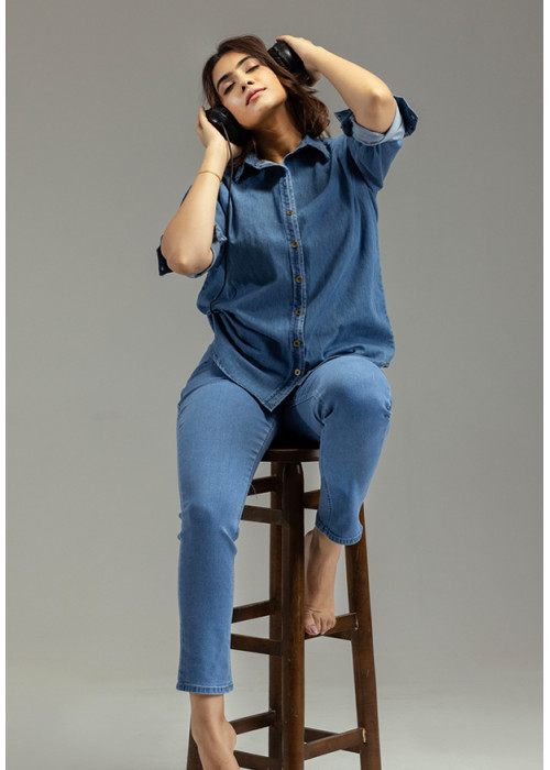 LILLY FRONT BUTTON DENIM PANT